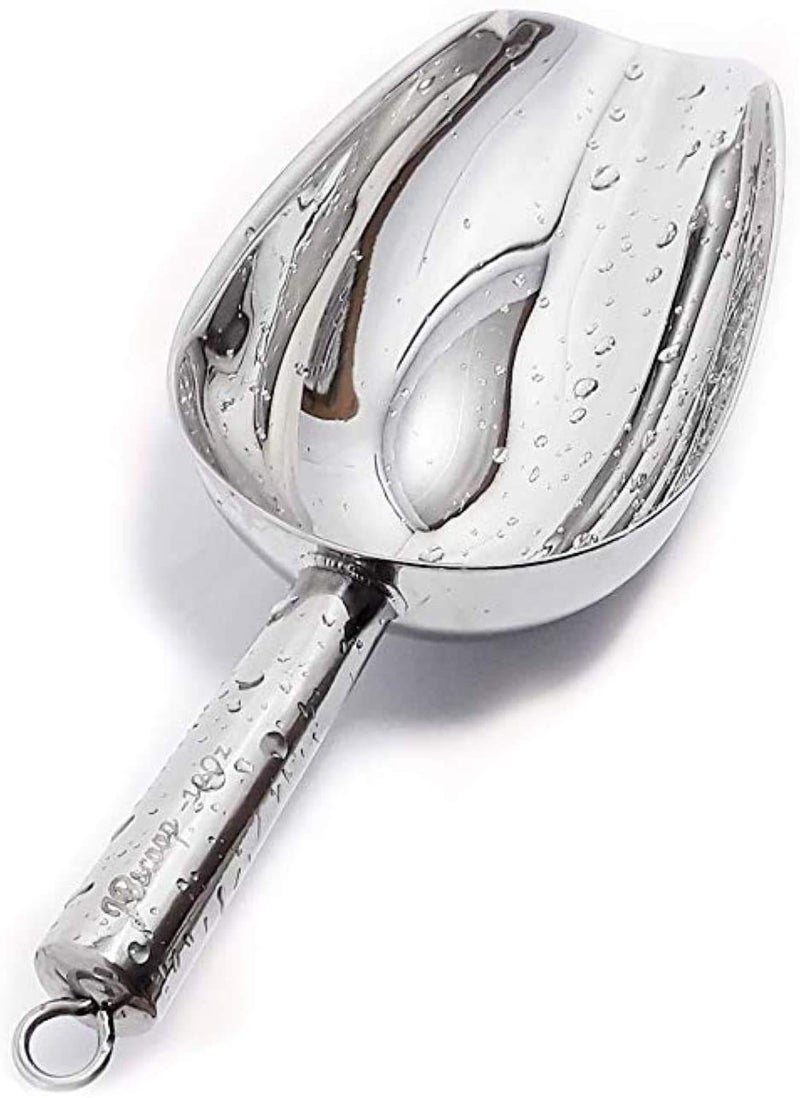 JBscoop Stainless Steel Ice Scoop, Small Metal Food Candy Scoop for Kitchen Bar Party Wedding - 6 Oz - Image 1